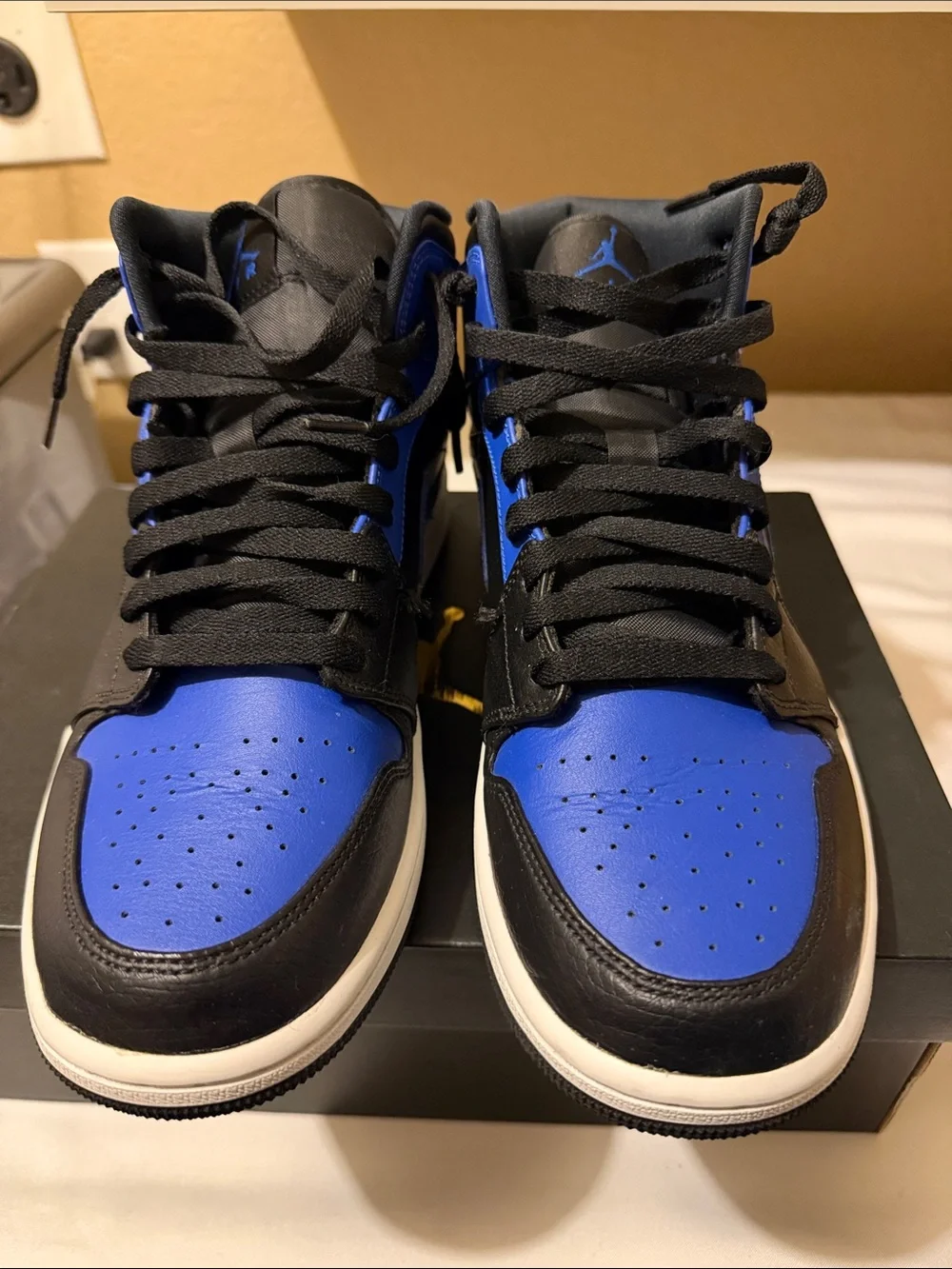 Air Jordan 1 Mid with Box - Black/Royal/White